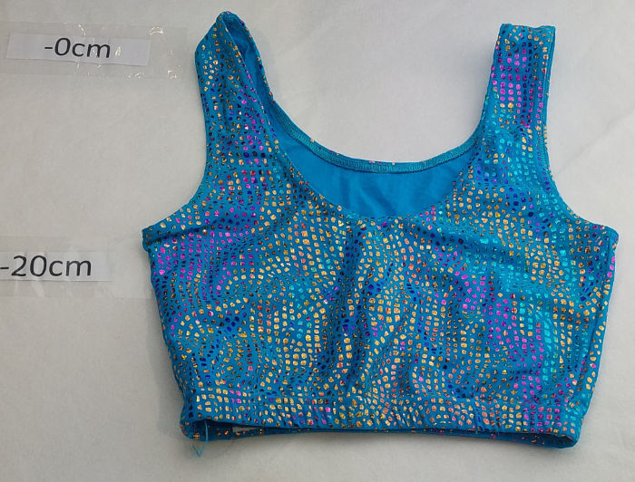 SKY BLUE GLITTER NYLON CROP TOP