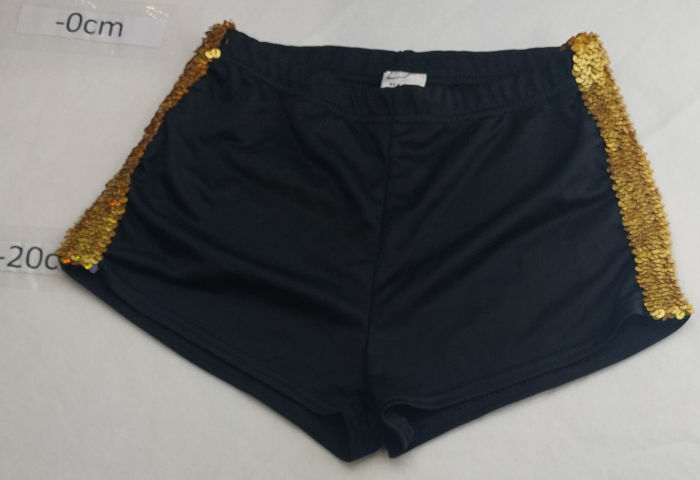 BLACK SHORTS GOLD SEQUIN TRIM