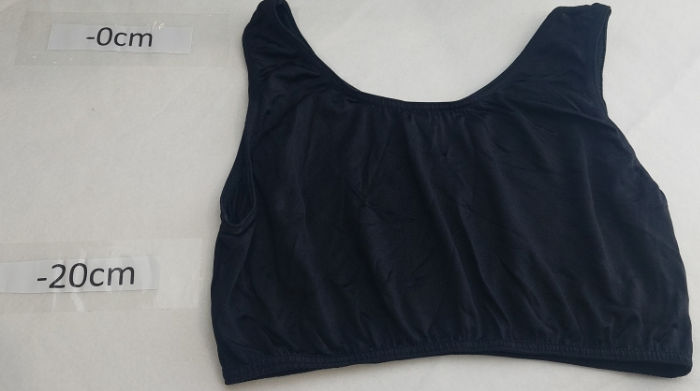 BLACK NYLON CROP TOP