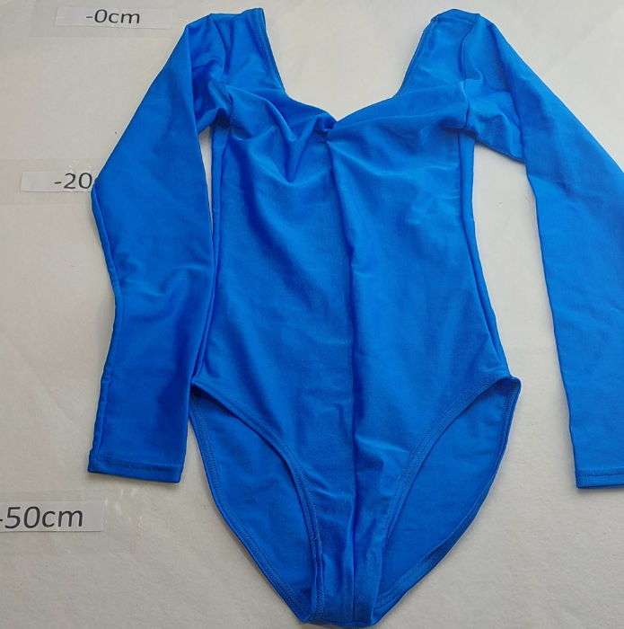 ROYAL BLUE NYLON LONG SLEEVE LEOTARD
