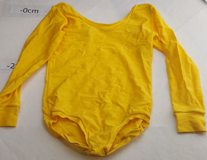 YELLOW NYLON LONG SLEEVE LEOTARD