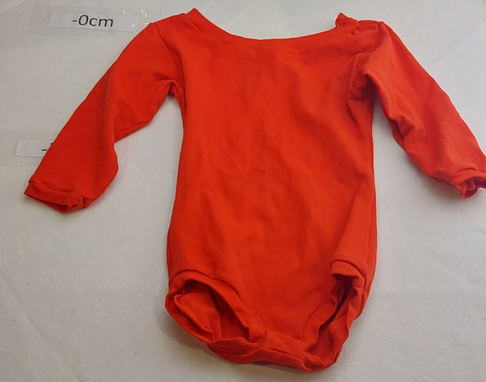 RED NYLON LONG SLEEVE LEOTARD
