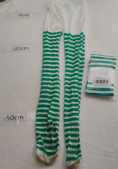 GREEN AND WHITE STRIPE TIGHTS