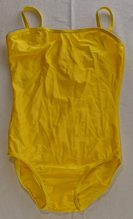 SHOE STRING STRAP YELLOW NYLON LEOTARD