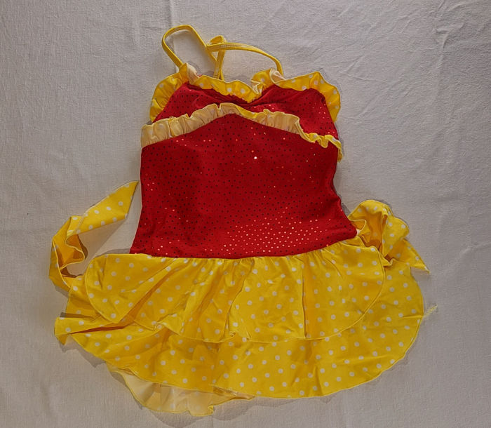 RED AND YELLOW WITH RED SEQUINS LEOTARD