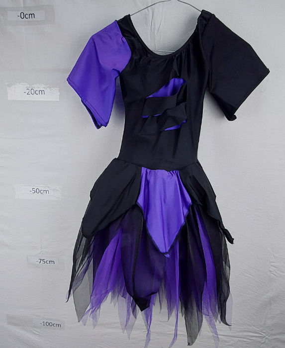 PURPLE AND BLACK NYLON LEOTARD WITH TULLE SKIRT
