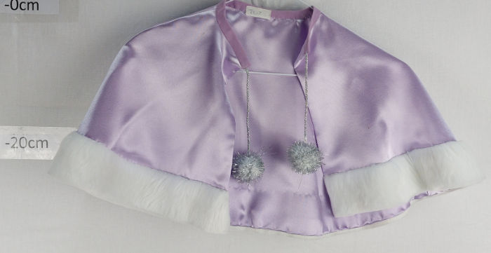SHOULDER CAPE PURPLE WITH FUR TRIM