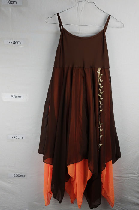 BROWN ORANGE LEOTARD WITH LONG SKIRT