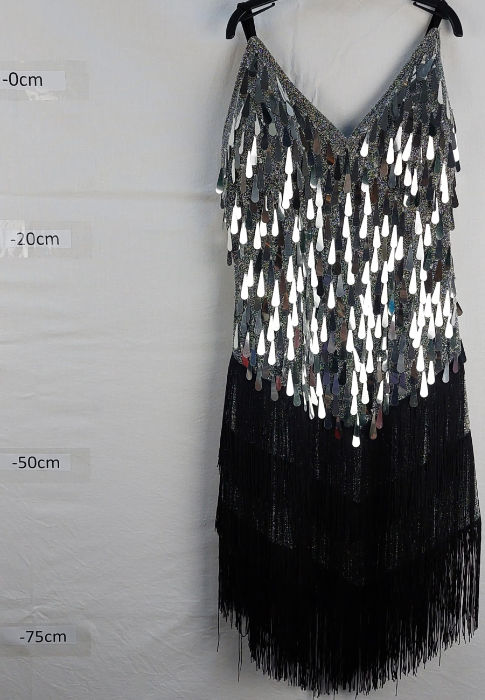 SILVER CHARLESTON FLAPPER DRESS PERIOD