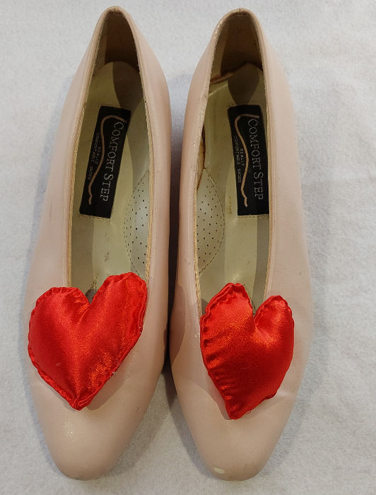 SHOES WITH RED HEART