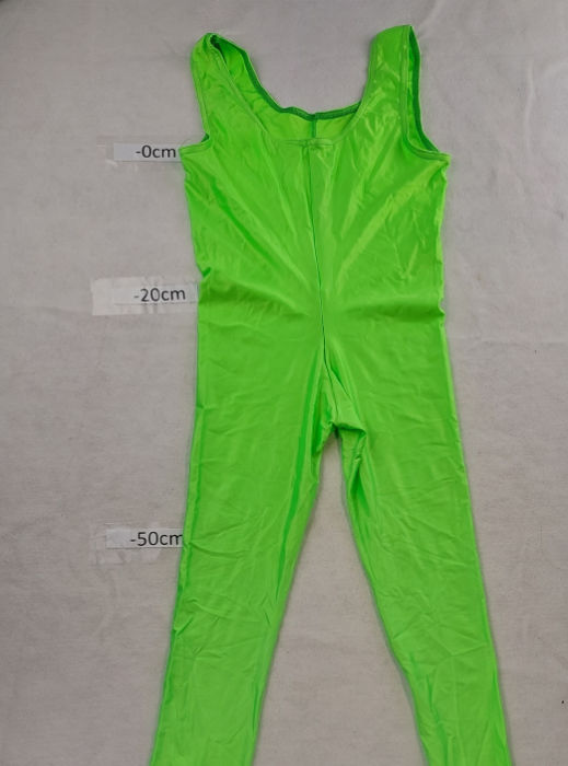 GREEN FOOTLESS NYLON BODYSUIT