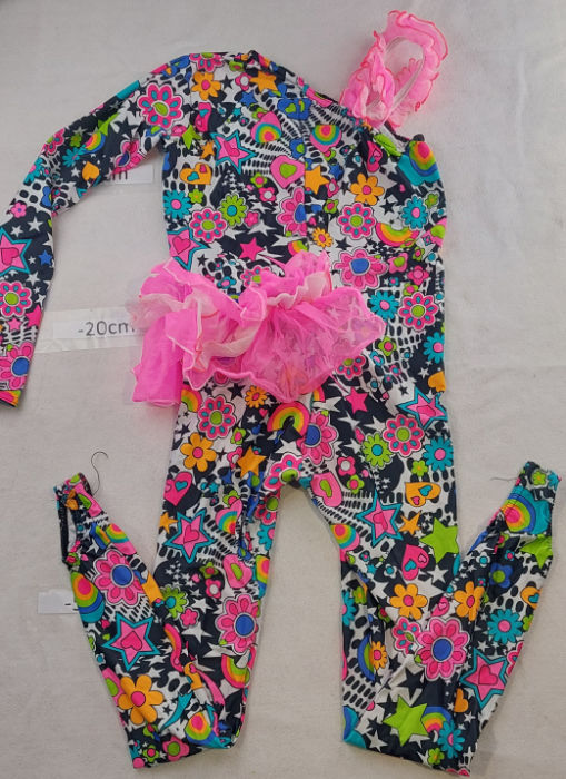 MULTI COLOUR OFF SHOULDER BODYSUIT FOOTLESS