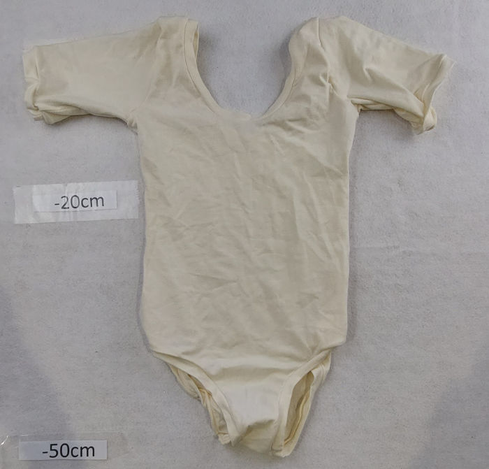 POLY COTTON CREAM LEOTARD SHORT SLEEVE