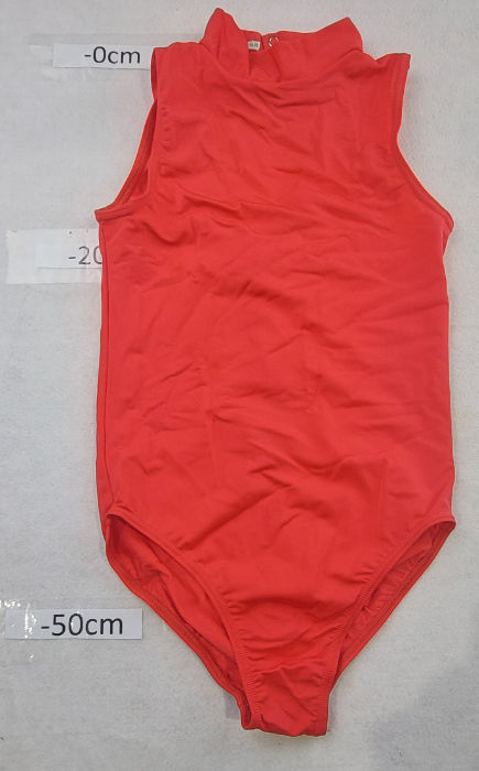 BRIGHT ORANGE LEOTARD HIGH NECK