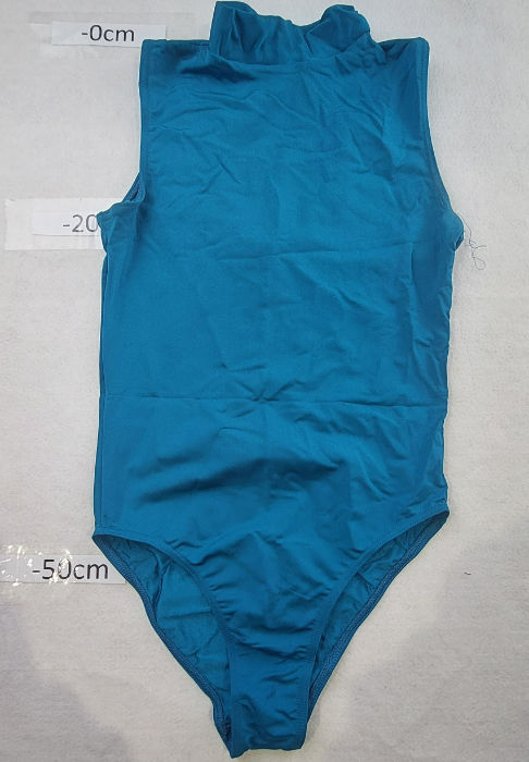 BLUE NYLON LEOTARD SLEEVELESS