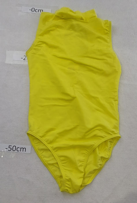 YELLOW NYLON SLEEVELESS LEOTARD