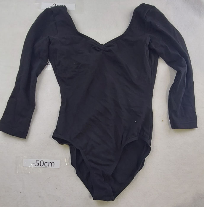 BLACK LEOTARD POLYCOTTON LONGSLEEVE