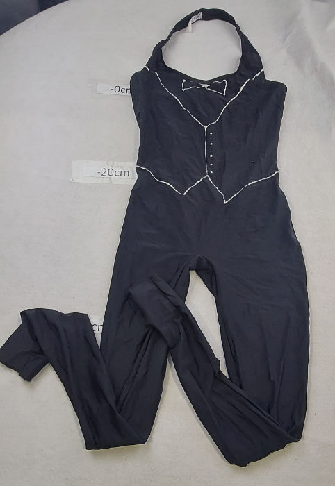 BLACK UNITARD WITH PAINTED WAISTCOAT