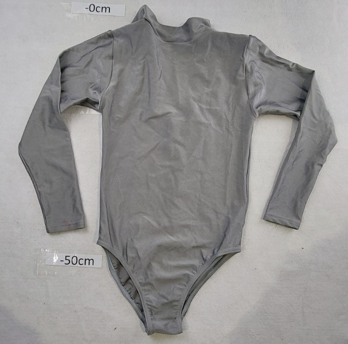 LIGHT GREY LEOTARD LONG SLEEVE