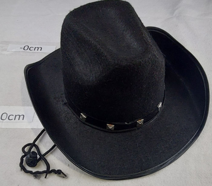 BLACK STUDDED COWBOY HAT