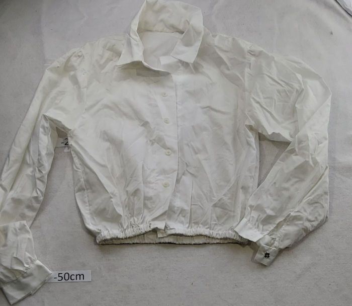 White cotton top with buttons