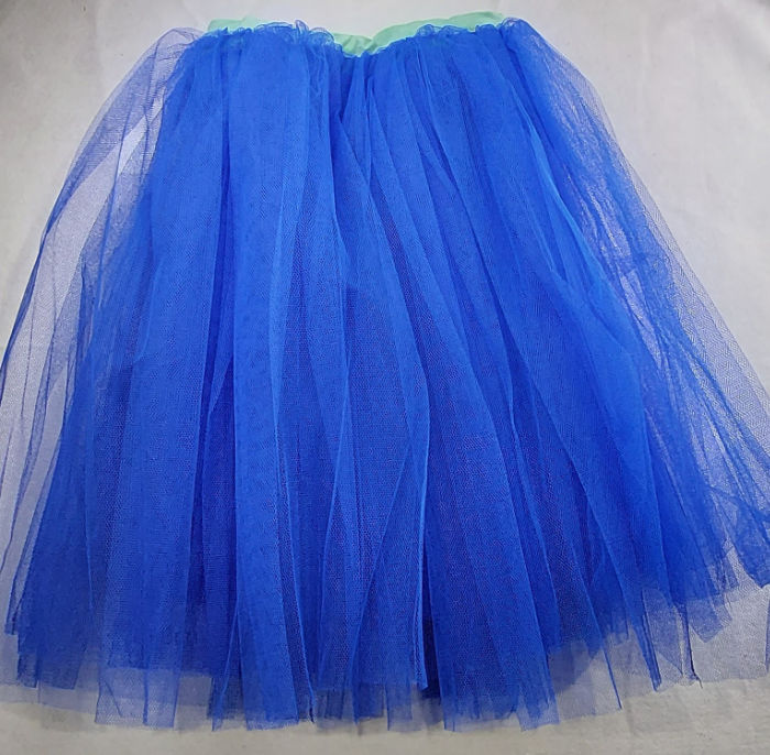Long Blue Tulle Skirt