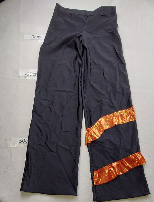 Black Trousers flares with copper trim