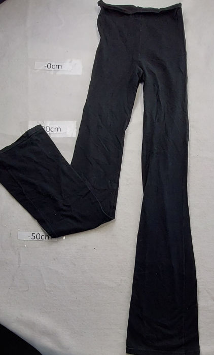 POLY COTTON FLARE TROUSERS BLACK