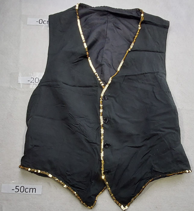BLACK WAISTCOAT WITH GOLD TRIM