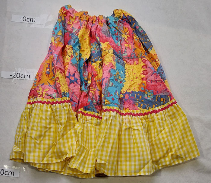 FULL SKIRT PINK YELLOW BLUE