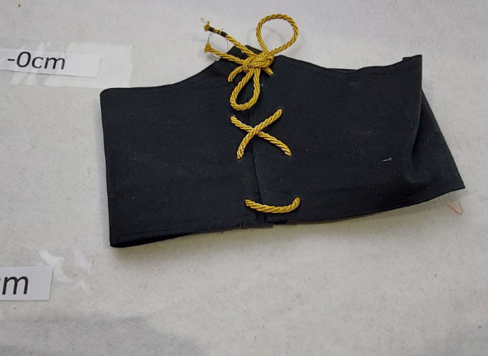 BLACK CORSET WITH GOLD CORD