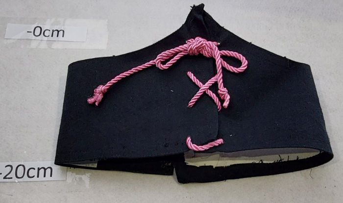 BLACK CORSET WITH PINK CORD