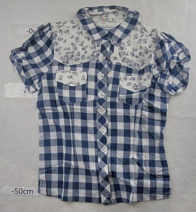 BLUE AND WHITE CHECK TOP