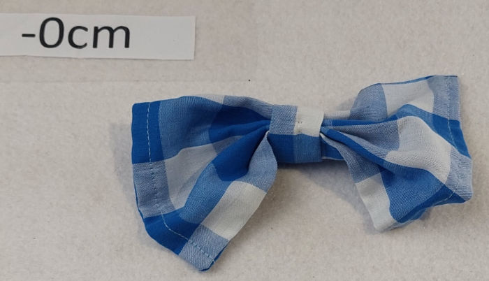 BLUE AND WHITE CHECK BOWS