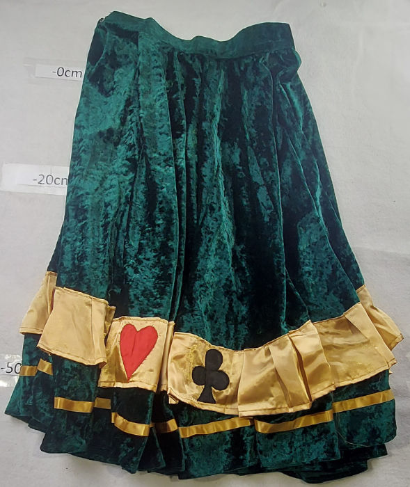 GREEN VELOUR LONG SKIRT