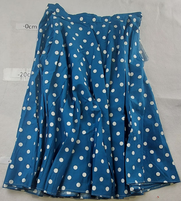 BLUE AND WHITE POLKA DOT SKIRT