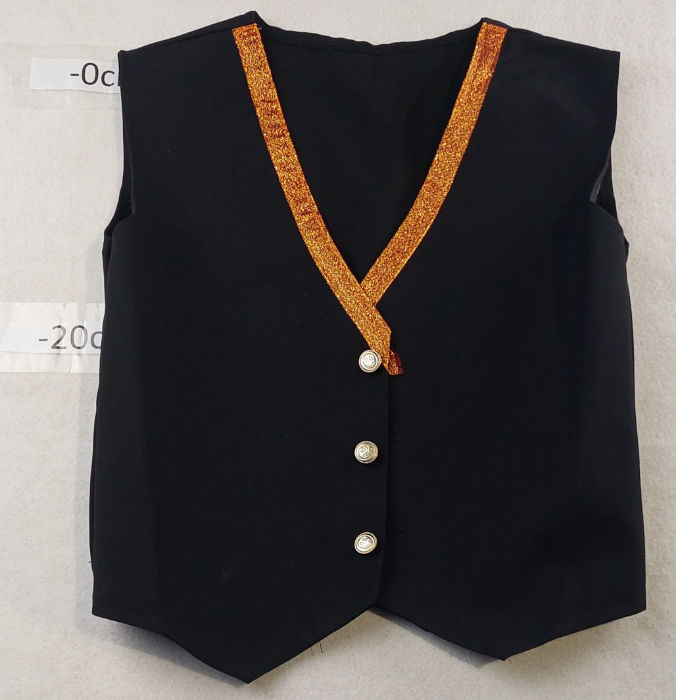 BLACK WAISTCOAT WITH GOLD TRIM