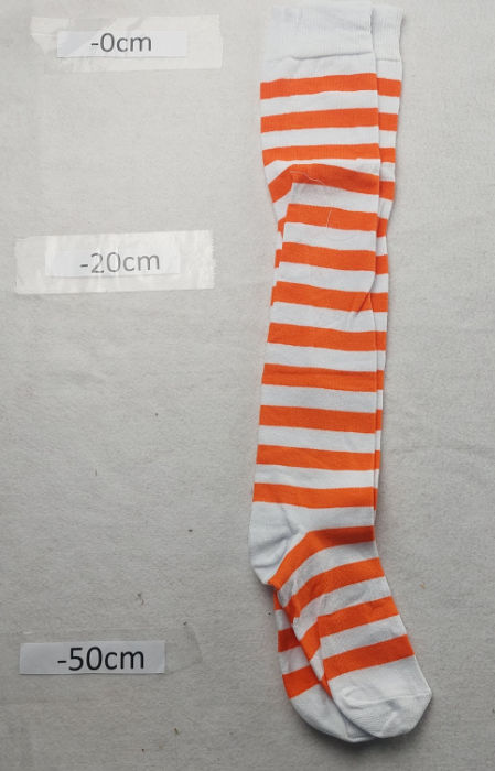 ORANGE AND WHITE STRIPE SOCKS