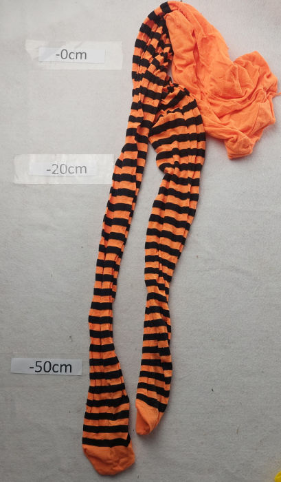 ORANGE AND BLACK STRIP TIGHTS