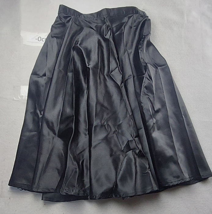 BLACK SATIN SKIRT